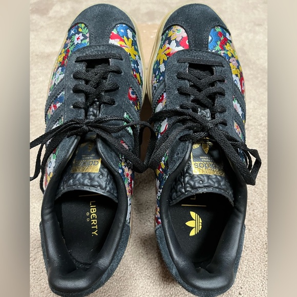 Adidas Gazelle Bold Liberty London Floral Embroidery Women's Sneakers, size 7 - Picture 4 of 9